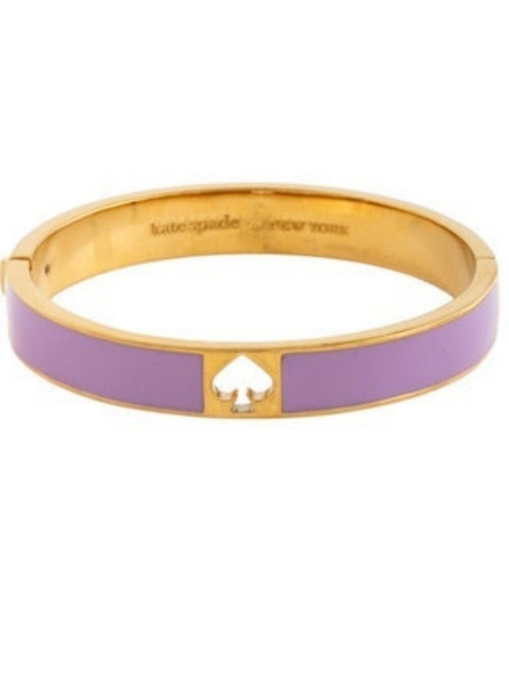 ✨️Authentic Kate Spade New York Purple Enamel Lilac Gold-Tone Spade Bangle EUC✨️